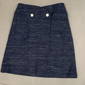 Chanel Elegant Navy Skirt with Button Detail